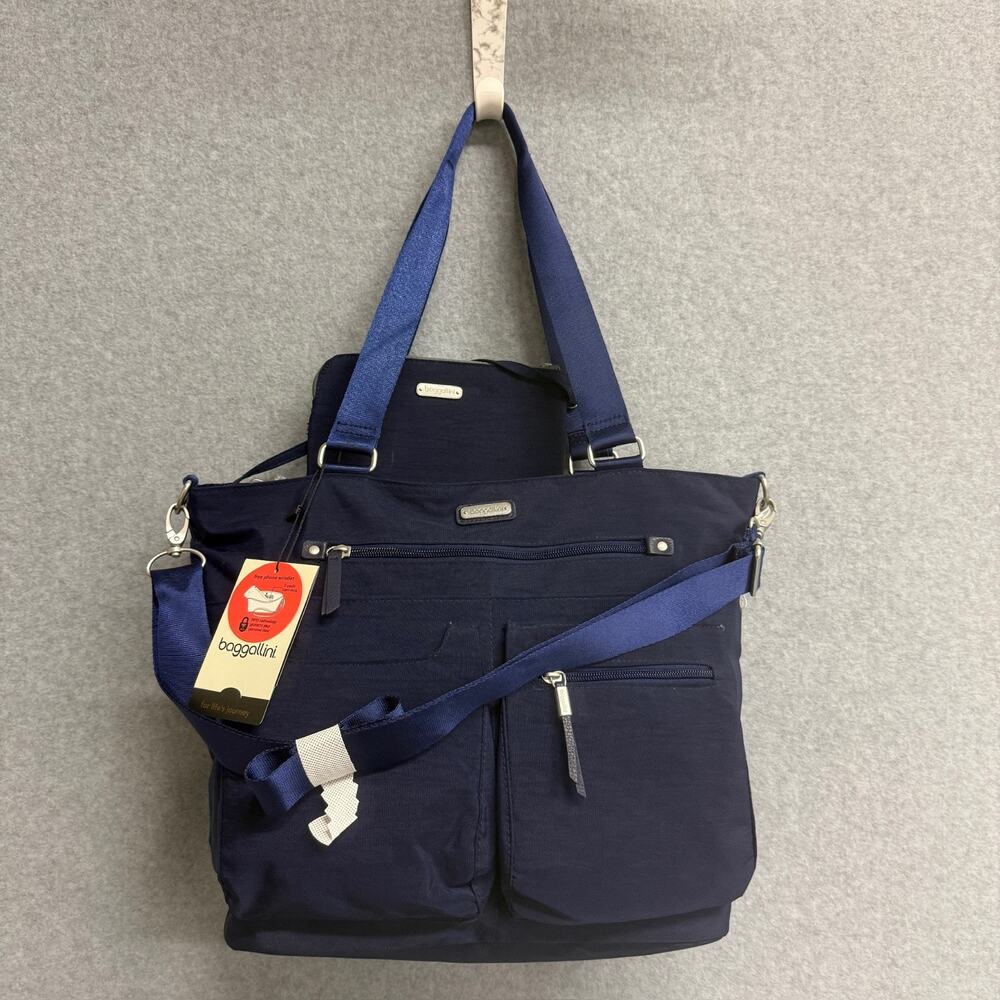 Baggallini Any Day Navy Blue Travel Tote Bag w/ RFID Phone Wristlet NEW NWT - Picture 2 of 14